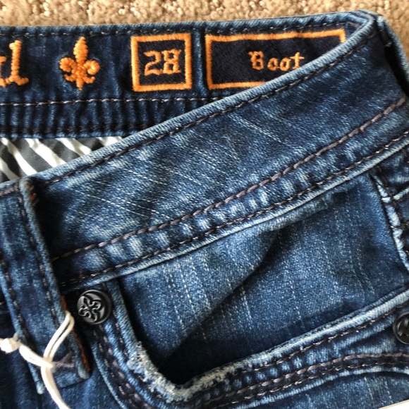 ROCK REVIVAL RILEY JEANS, SIZE 28, BOOTCUT, DESIGNER JEANS NEW WITH TAGS - Picture 6 of 16